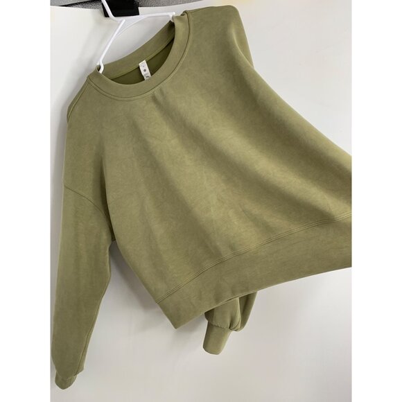 Lululemon Softstreme Perfectly Oversized Cropped Crew Size 10 7179 Army Green - Picture 6 of 15